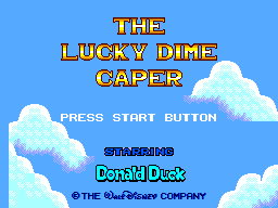 Lucky Dime Caper Starring Donald Duck title screen for Sega Master System